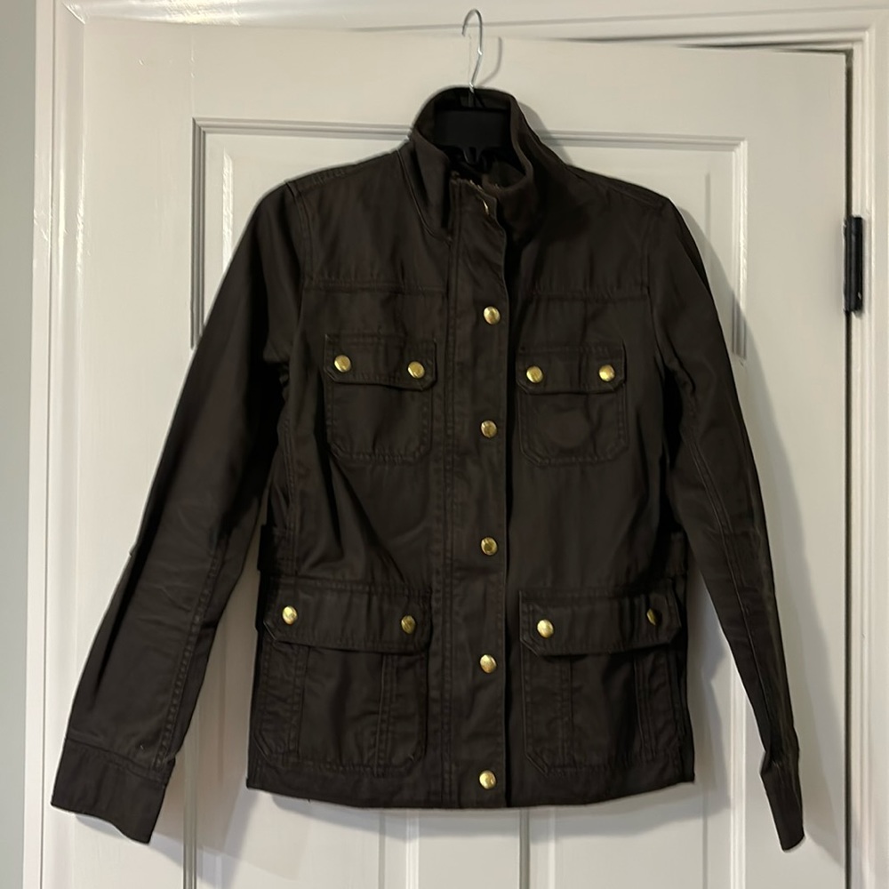 JCrew khaki relaxed boyfriend field jacket